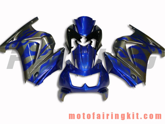 Fairing Kits Fit for EX250R 250 EX-250R ZX250 2008 2009 2010 2011 2012 Plastic ABS Injection Mold Complete Motorcycle Body Aftermarket Bodywork Frame (Blue & Silver) B005