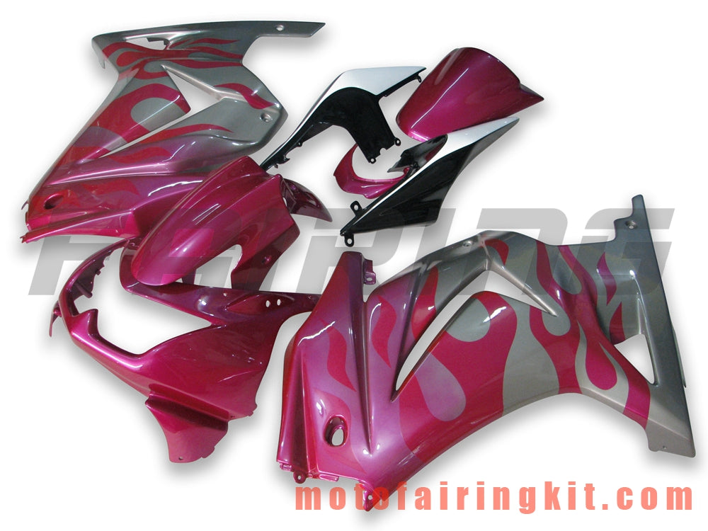 Fairing Kits Fit for EX250R 250 EX-250R ZX250 2008 2009 2010 2011 2012 Plastic ABS Injection Mold Complete Motorcycle Body Aftermarket Bodywork Frame (Pink & Silver) B007