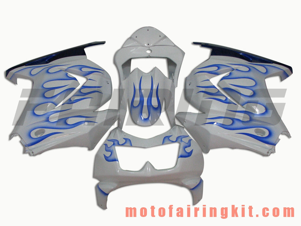 Fairing Kits Fit for EX250R 250 EX-250R ZX250 2008 2009 2010 2011 2012 Plastic ABS Injection Mold Complete Motorcycle Body Aftermarket Bodywork Frame (White & Blue) B008