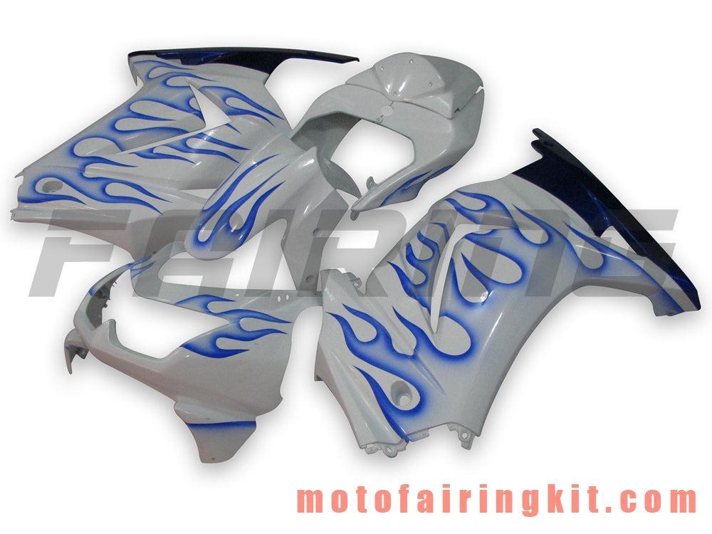 Fairing Kits Fit for EX250R 250 EX-250R ZX250 2008 2009 2010 2011 2012 Plastic ABS Injection Mold Complete Motorcycle Body Aftermarket Bodywork Frame (White & Blue) B008