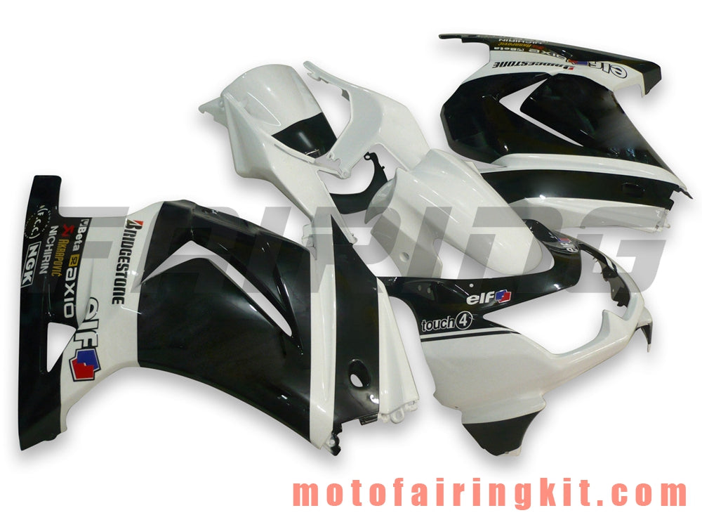 Fairing Kits Fit for EX250R 250 EX-250R ZX250 2008 2009 2010 2011 2012 Plastic ABS Injection Mold Complete Motorcycle Body Aftermarket Bodywork Frame (Black & White) B009