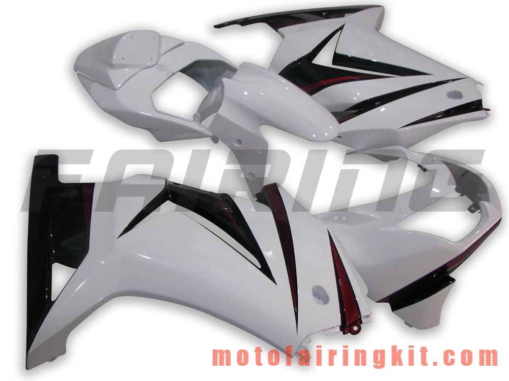 Fairing Kits Fit for EX250R 250 EX-250R ZX250 2008 2009 2010 2011 2012 Plastic ABS Injection Mold Complete Motorcycle Body Aftermarket Bodywork Frame (White & Black) B020