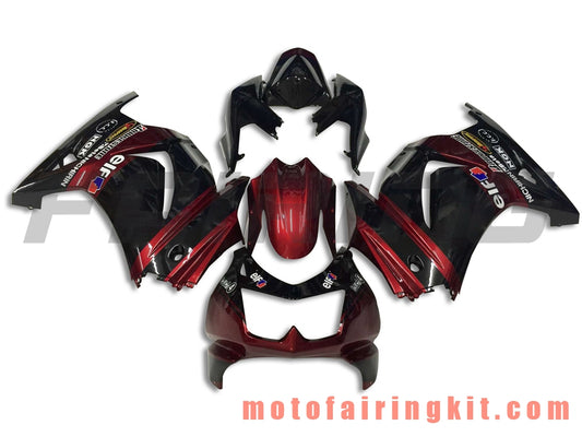 Kits de carenado aptos para EX250R 250 EX-250R ZX250 2008 2009 2010 2011 2012 Molde de inyección de plástico ABS Carrocería completa para motocicleta Marco de carrocería de posventa (negro y rojo) B031