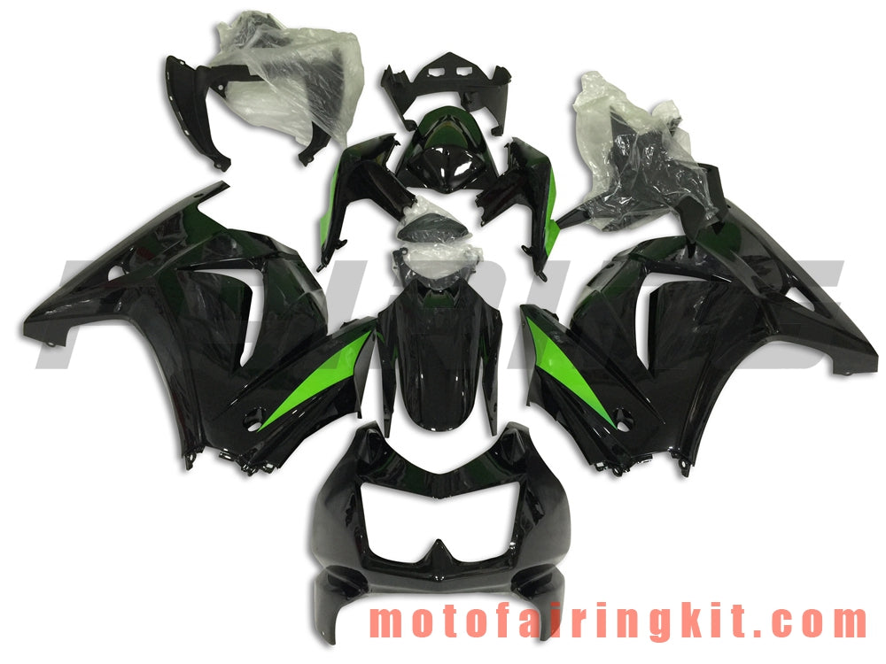 Fairing Kits Fit for EX250R 250 EX-250R ZX250 2008 2009 2010 2011 2012 Plastic ABS Injection Mold Complete Motorcycle Body Aftermarket Bodywork Frame (Black & Green) B032