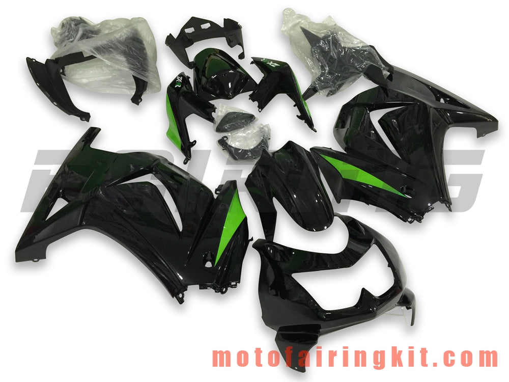 Kits de carenado aptos para EX250R 250 EX-250R ZX250 2008 2009 2010 2011 2012 Molde de inyección de plástico ABS Carrocería completa para motocicleta Marco de carrocería de posventa (negro y verde) B032