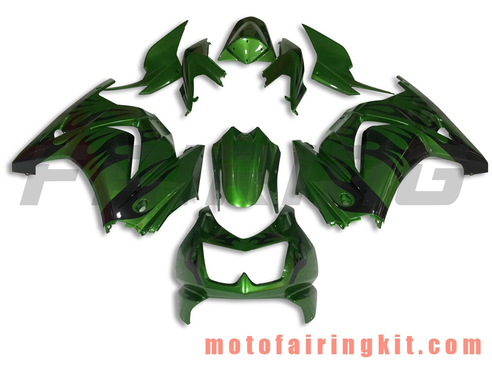 Fairing Kits Fit for EX250R 250 EX-250R ZX250 2008 2009 2010 2011 2012 Plastic ABS Injection Mold Complete Motorcycle Body Aftermarket Bodywork Frame (Green & Black) B033