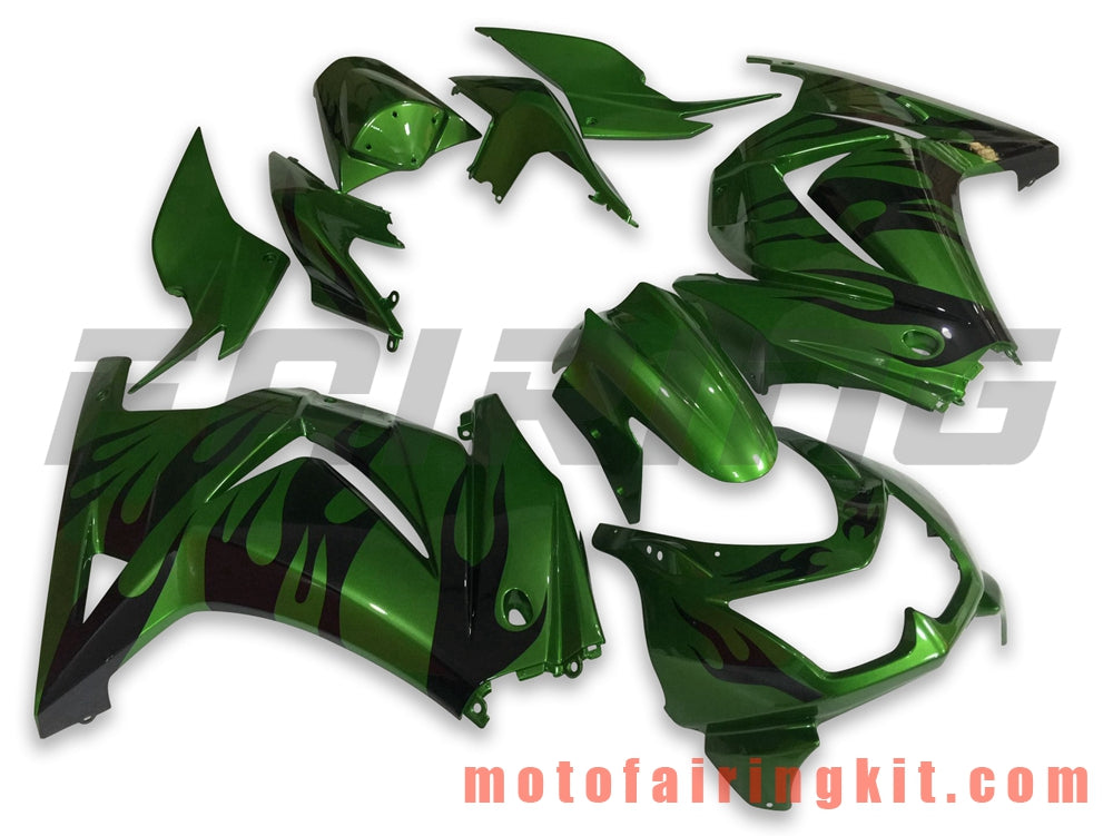 Fairing Kits Fit for EX250R 250 EX-250R ZX250 2008 2009 2010 2011 2012 Plastic ABS Injection Mold Complete Motorcycle Body Aftermarket Bodywork Frame (Green & Black) B033