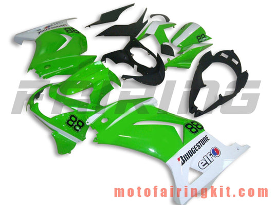 Fairing Kits Fit for EX250R 250 EX-250R ZX250 2008 2009 2010 2011 2012 Plastic ABS Injection Mold Complete Motorcycle Body Aftermarket Bodywork Frame (Green & White) B039