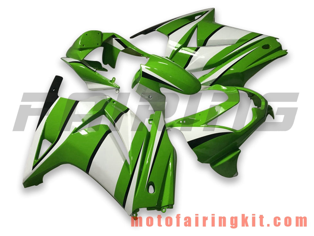 Fairing Kits Fit for EX250R 250 EX-250R ZX250 2008 2009 2010 2011 2012 Plastic ABS Injection Mold Complete Motorcycle Body Aftermarket Bodywork Frame (Green & White) B044