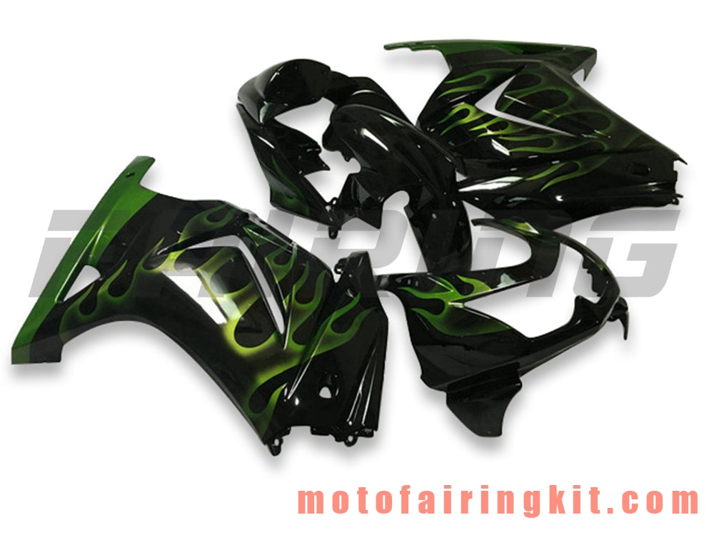 Fairing Kits Fit for EX250R 250 EX-250R ZX250 2008 2009 2010 2011 2012 Plastic ABS Injection Mold Complete Motorcycle Body Aftermarket Bodywork Frame (Black & Green) B045