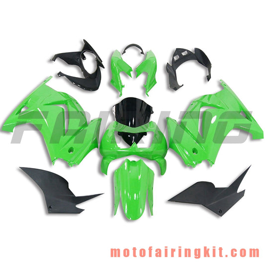 Kits de carenado aptos para EX250R 250 EX-250R ZX250 2008 2009 2010 2011 2012 Molde de inyección de plástico ABS Carrocería completa para motocicleta Carrocería del mercado de accesorios Marco (verde) B054