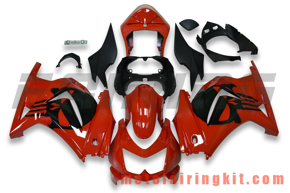 Kits de carenado aptos para EX250R 250 EX-250R ZX250 2008 2009 2010 2011 2012 Molde de inyección de plástico ABS Carrocería completa para motocicleta Marco de carrocería de posventa (rojo y negro) B065