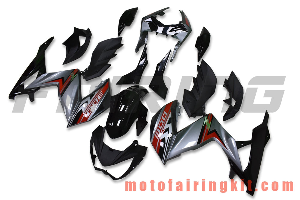 Fairing Kits Fit for Z250 Z3 Z3000 2015 2016 Z250 Z3 Z3000 15 16 Plastic ABS Injection Mold Complete Motorcycle Body Aftermarket Bodywork Frame (Black & Gray) B003