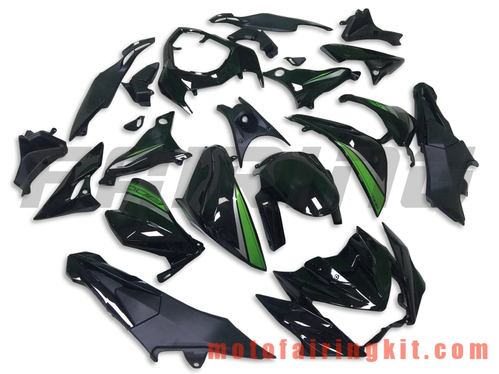 Kits de carenado aptos para Z800 2013 2014 2015 2016 Molde de inyección de plástico ABS Carrocería completa para motocicleta Marco de carrocería de posventa (negro y verde) B005