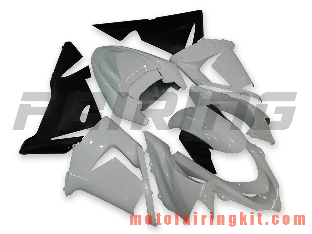 Fairing Kits Fit for ZX-10R ZX10R 2004 2005 ZX-10R ZX10R 04 05 Plastic ABS Injection Mold Complete Motorcycle Body Aftermarket Bodywork Frame (White & Black) B009