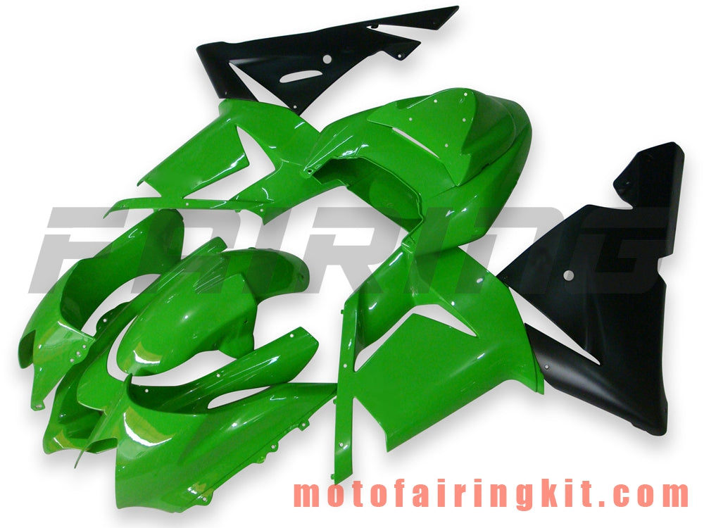 Fairing Kits Fit for ZX-10R ZX10R 2004 2005 ZX-10R ZX10R 04 05 Plastic ABS Injection Mold Complete Motorcycle Body Aftermarket Bodywork Frame (Green & Black) B010