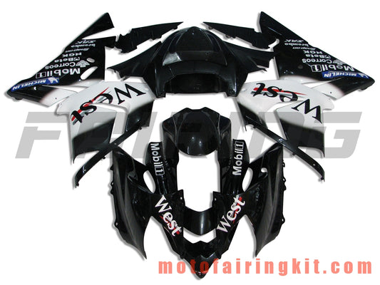 Kits de carenado aptos para ZX-10R ZX10R 2004 2005 ZX-10R ZX10R 04 05 Molde de inyección de plástico ABS Carrocería completa para motocicleta Marco de carrocería de posventa (blanco y negro) B014