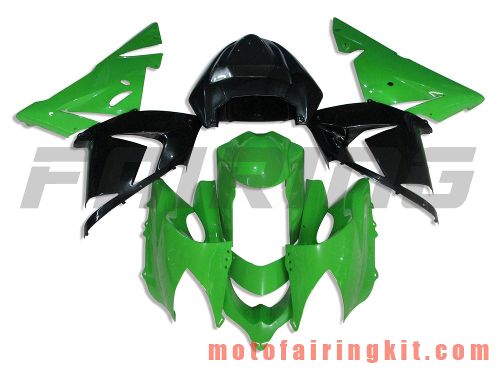 Kits de carenado aptos para ZX-10R ZX10R 2004 2005 ZX-10R ZX10R 04 05 Molde de inyección de plástico ABS Carrocería completa para motocicleta Carrocería del mercado de accesorios Marco (verde y negro) B015