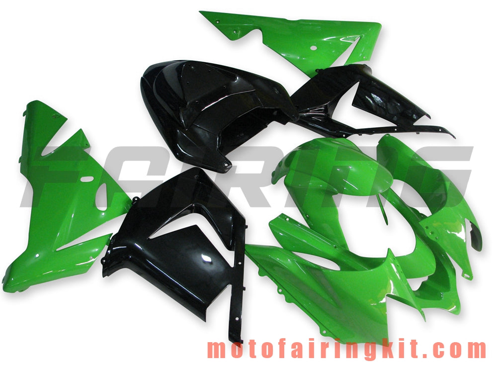 Fairing Kits Fit for ZX-10R ZX10R 2004 2005 ZX-10R ZX10R 04 05 Plastic ABS Injection Mold Complete Motorcycle Body Aftermarket Bodywork Frame (Green & Black) B015