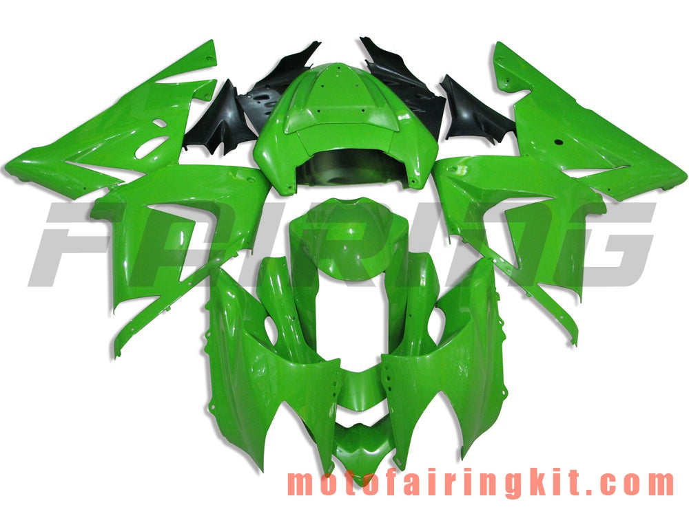 Fairing Kits Fit for ZX-10R ZX10R 2004 2005 ZX-10R ZX10R 04 05 Plastic ABS Injection Mold Complete Motorcycle Body Aftermarket Bodywork Frame (Green) B016