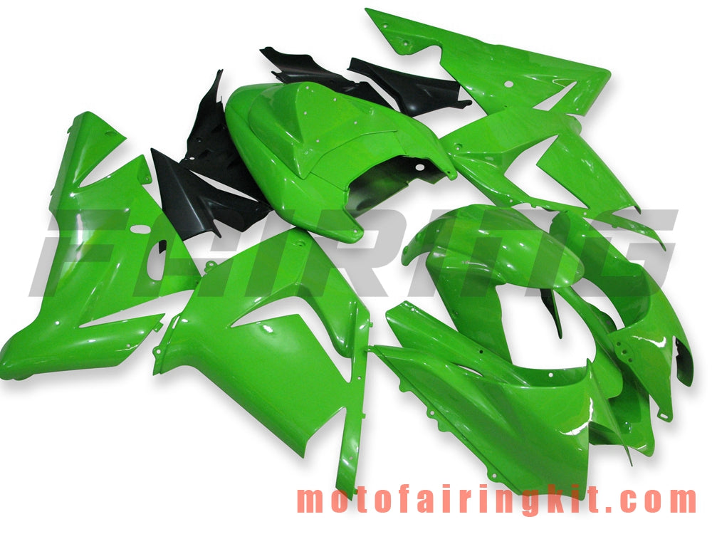 Fairing Kits Fit for ZX-10R ZX10R 2004 2005 ZX-10R ZX10R 04 05 Plastic ABS Injection Mold Complete Motorcycle Body Aftermarket Bodywork Frame (Green) B016