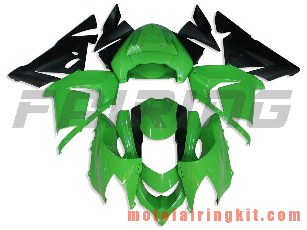 Fairing Kits Fit for ZX-10R ZX10R 2004 2005 ZX-10R ZX10R 04 05 Plastic ABS Injection Mold Complete Motorcycle Body Aftermarket Bodywork Frame (Green & Black) B017