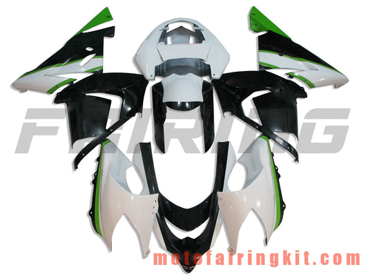 Fairing Kits Fit for ZX-10R ZX10R 2004 2005 ZX-10R ZX10R 04 05 Plastic ABS Injection Mold Complete Motorcycle Body Aftermarket Bodywork Frame (White & Black) B020