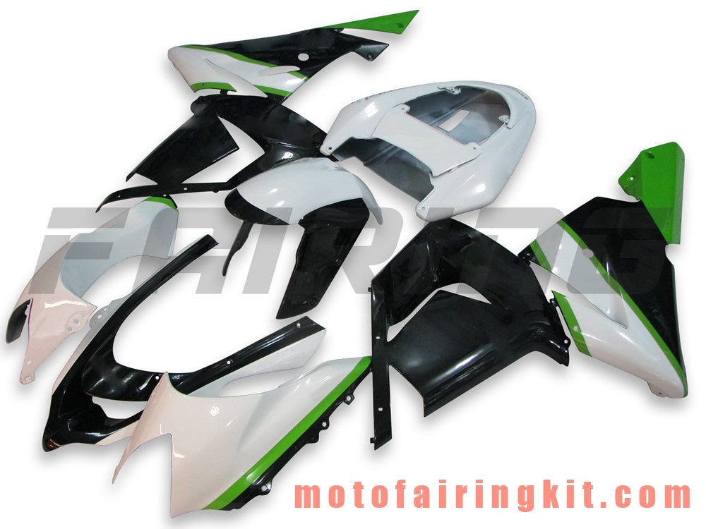 Fairing Kits Fit for ZX-10R ZX10R 2004 2005 ZX-10R ZX10R 04 05 Plastic ABS Injection Mold Complete Motorcycle Body Aftermarket Bodywork Frame (White & Black) B020