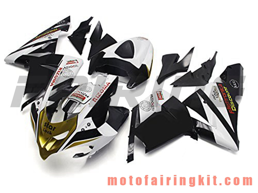 Fairing Kits Fit for ZX-10R ZX10R 2004 2005 ZX-10R ZX10R 04 05 Plastic ABS Injection Mold Complete Motorcycle Body Aftermarket Bodywork Frame (White & Black) B021