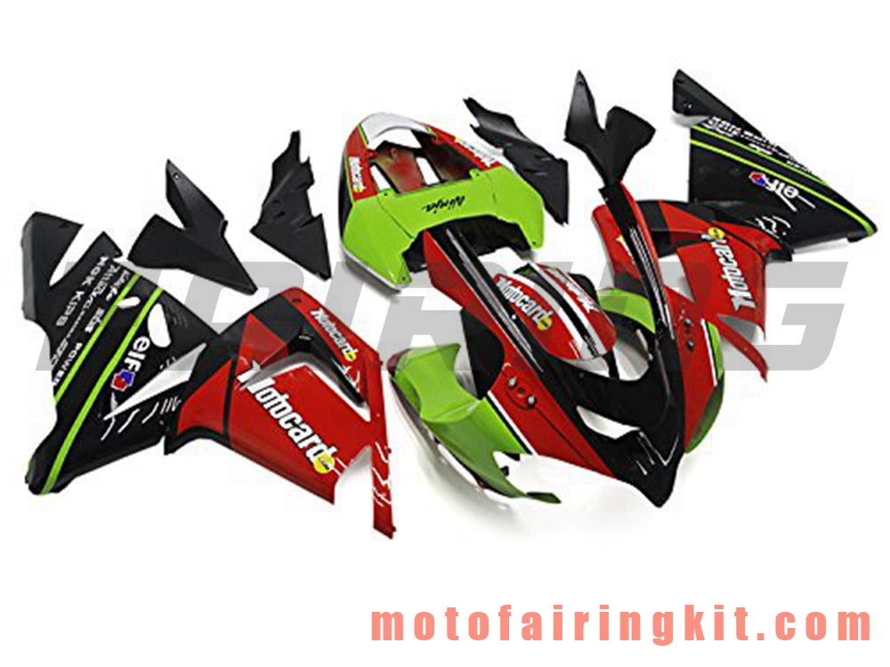 Kits de carenado aptos para ZX-10R ZX10R 2004 2005 ZX-10R ZX10R 04 05 Molde de inyección de plástico ABS Carrocería completa para motocicleta Carrocería del mercado de accesorios Marco (rojo y negro) B022