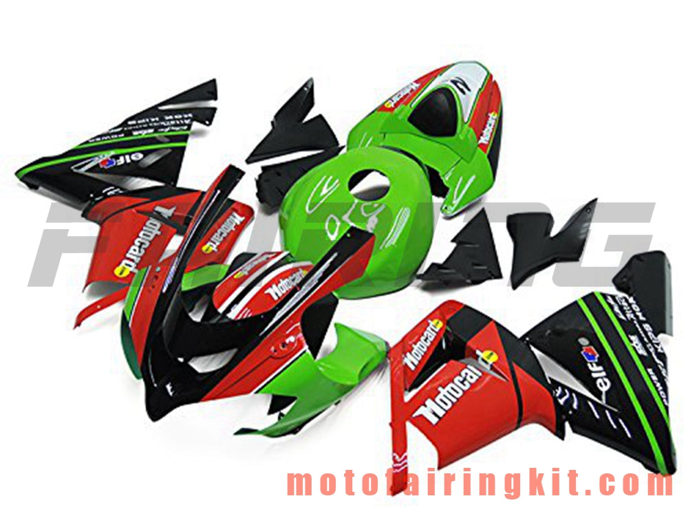 Fairing Kits Fit for ZX-10R ZX10R 2004 2005 ZX-10R ZX10R 04 05 Plastic ABS Injection Mold Complete Motorcycle Body Aftermarket Bodywork Frame (Green & Red) B024