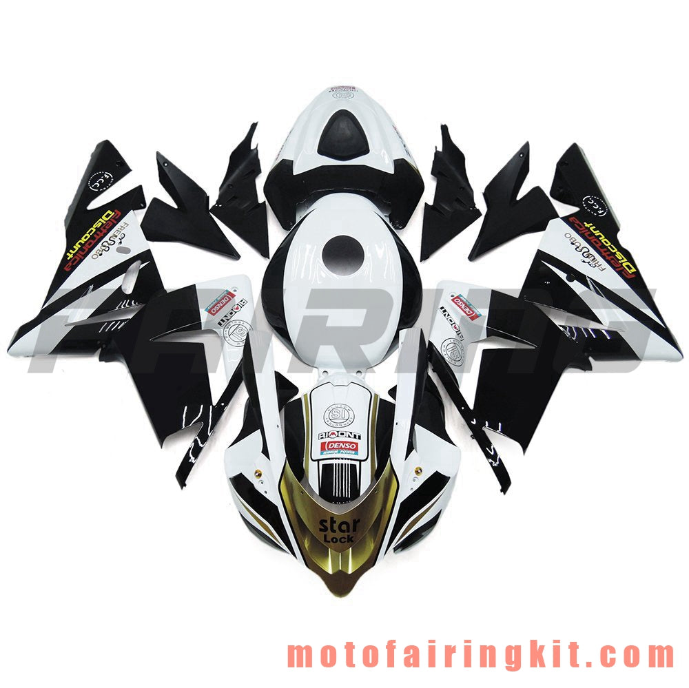 Fairing Kits Fit for ZX-10R ZX10R 2004 2005 ZX-10R ZX10R 04 05 Plastic ABS Injection Mold Complete Motorcycle Body Aftermarket Bodywork Frame (White & Black) B027