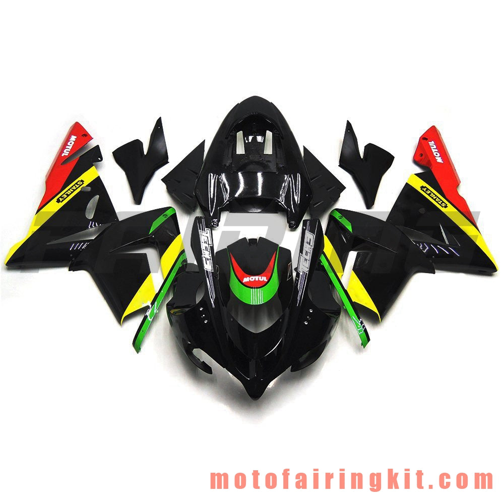 Kits de carenado aptos para ZX-10R ZX10R 2004 2005 ZX-10R ZX10R 04 05 Molde de inyección de plástico ABS Carrocería completa para motocicleta Marco de carrocería de posventa (negro y amarillo) B030