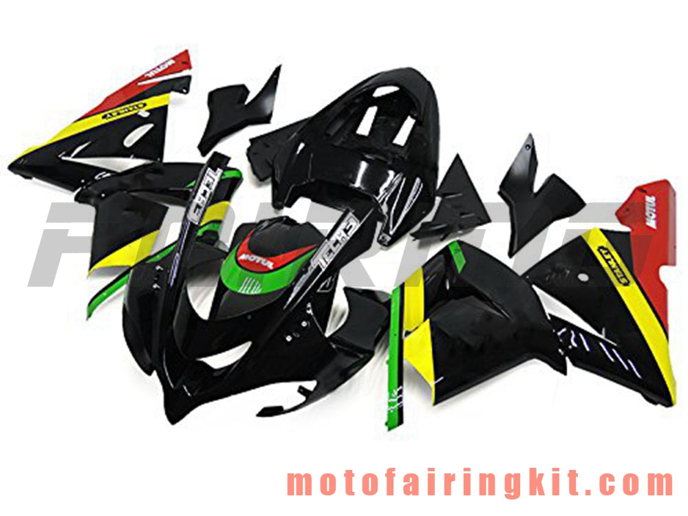 Kits de carenado aptos para ZX-10R ZX10R 2004 2005 ZX-10R ZX10R 04 05 Molde de inyección de plástico ABS Carrocería completa para motocicleta Marco de carrocería de posventa (negro y amarillo) B030