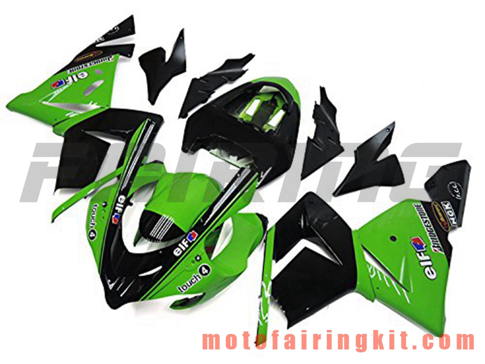 フェアリングキット ZX-10R ZX10R 2004 2005 ZX-10R ZX10R 04 05 プラスチック ABS 射出成型 完全なオートバイボディ アフターマーケットボディワークフレーム (グリーン &amp; ブラック) B031