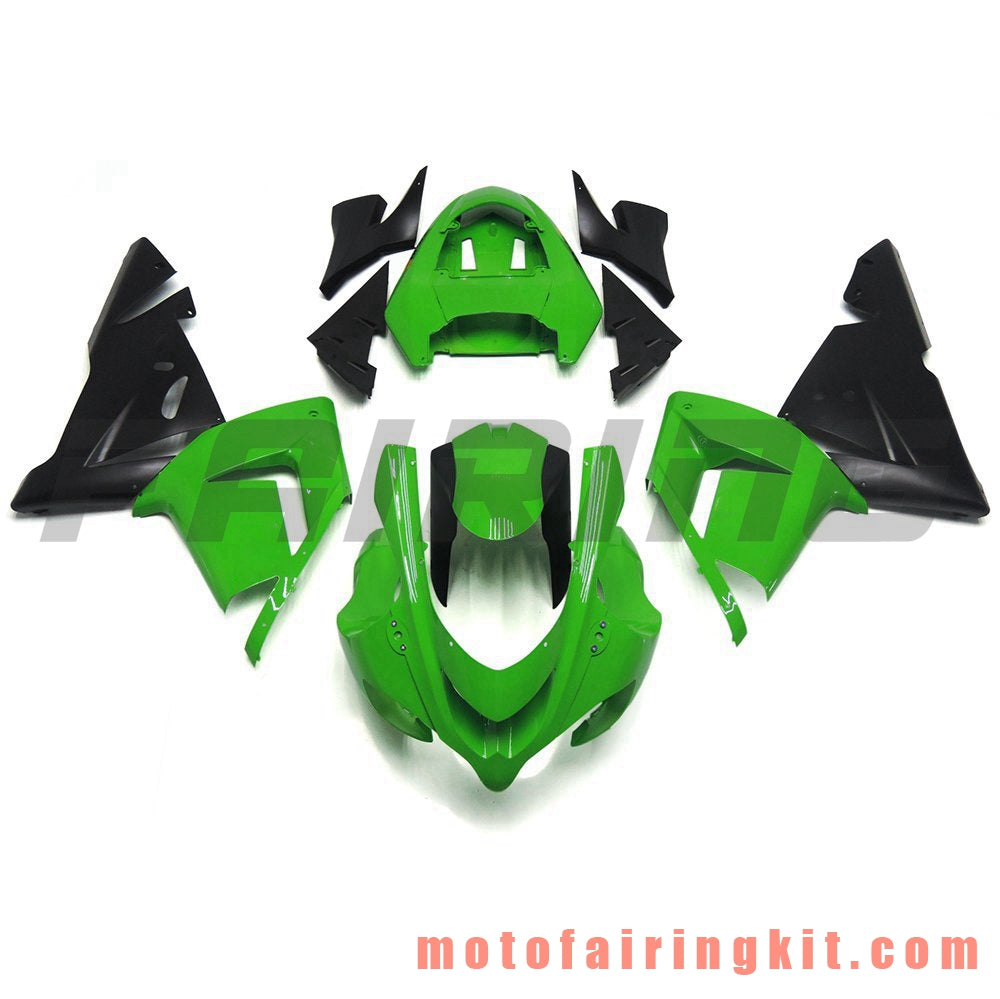 Fairing Kits Fit for ZX-10R ZX10R 2004 2005 ZX-10R ZX10R 04 05 Plastic ABS Injection Mold Complete Motorcycle Body Aftermarket Bodywork Frame (Green & Black) B033