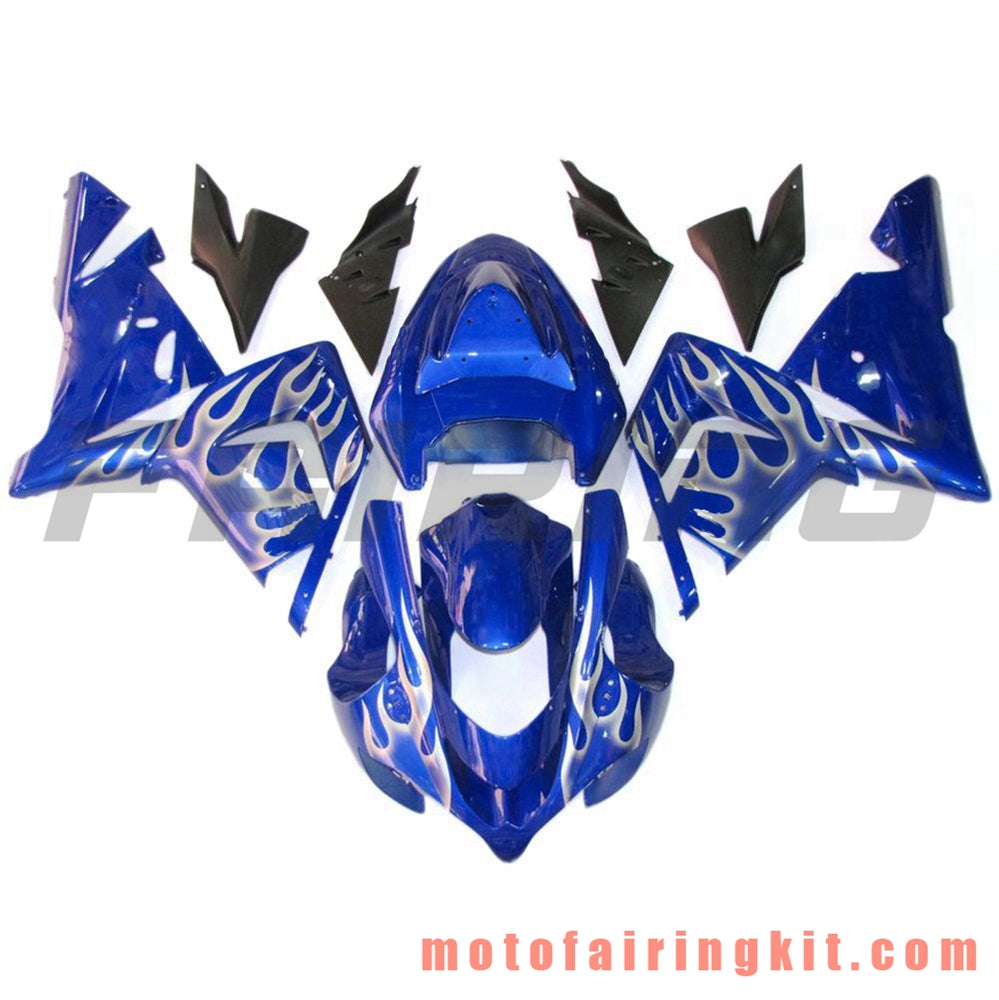 Fairing Kits Fit for ZX-10R ZX10R 2004 2005 ZX-10R ZX10R 04 05 Plastic ABS Injection Mold Complete Motorcycle Body Aftermarket Bodywork Frame (Blue) B035