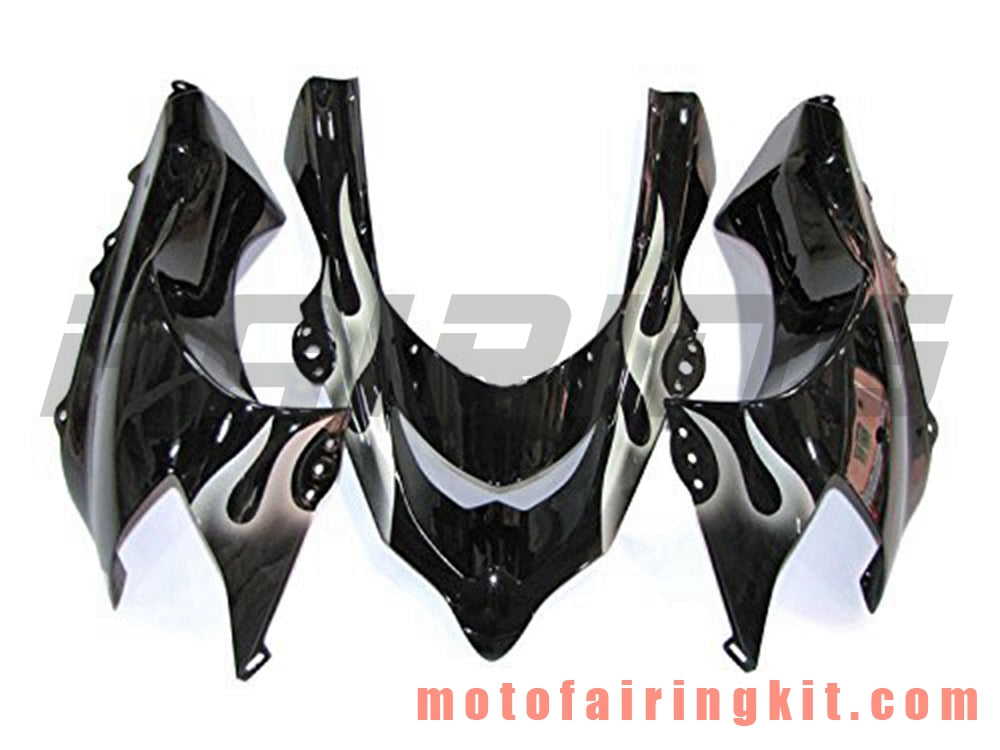 Fairing Kits Fit for ZX-10R ZX10R 2004 2005 ZX-10R ZX10R 04 05 Plastic ABS Injection Mold Complete Motorcycle Body Aftermarket Bodywork Frame (Black) B036