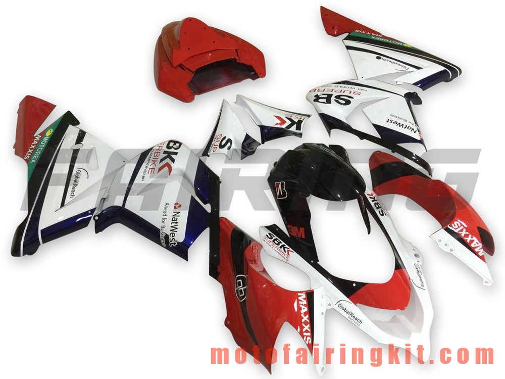 Fairing Kits Fit for ZX-10R ZX10R 2004 2005 ZX-10R ZX10R 04 05 Plastic ABS Injection Mold Complete Motorcycle Body Aftermarket Bodywork Frame (Red & White) B045