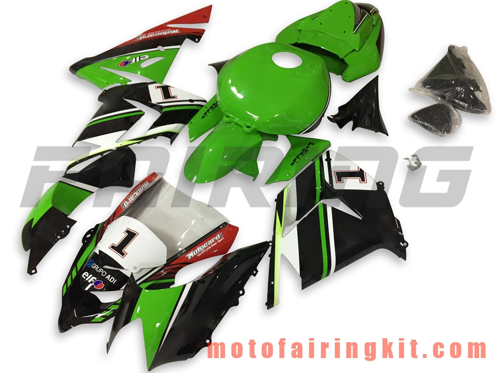 Fairing Kits Fit for ZX-10R ZX10R 2004 2005 ZX-10R ZX10R 04 05 Plastic ABS Injection Mold Complete Motorcycle Body Aftermarket Bodywork Frame (Green & Black) B046