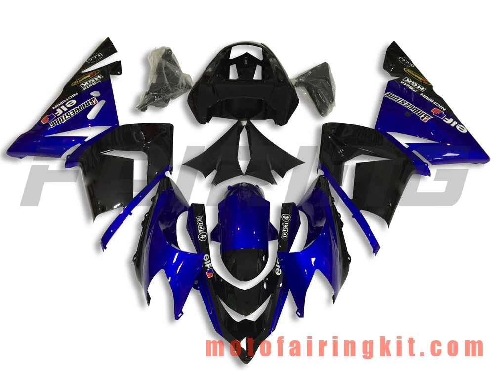 Fairing Kits Fit for ZX-10R ZX10R 2004 2005 ZX-10R ZX10R 04 05 Plastic ABS Injection Mold Complete Motorcycle Body Aftermarket Bodywork Frame (Blue & Black) B050