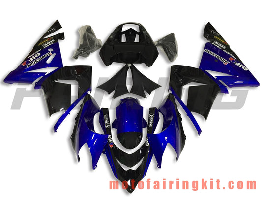 Kits de carenado aptos para ZX-10R ZX10R 2004 2005 ZX-10R ZX10R 04 05 Molde de inyección de plástico ABS Carrocería completa para motocicleta Carrocería del mercado de accesorios Marco (azul y negro) B050