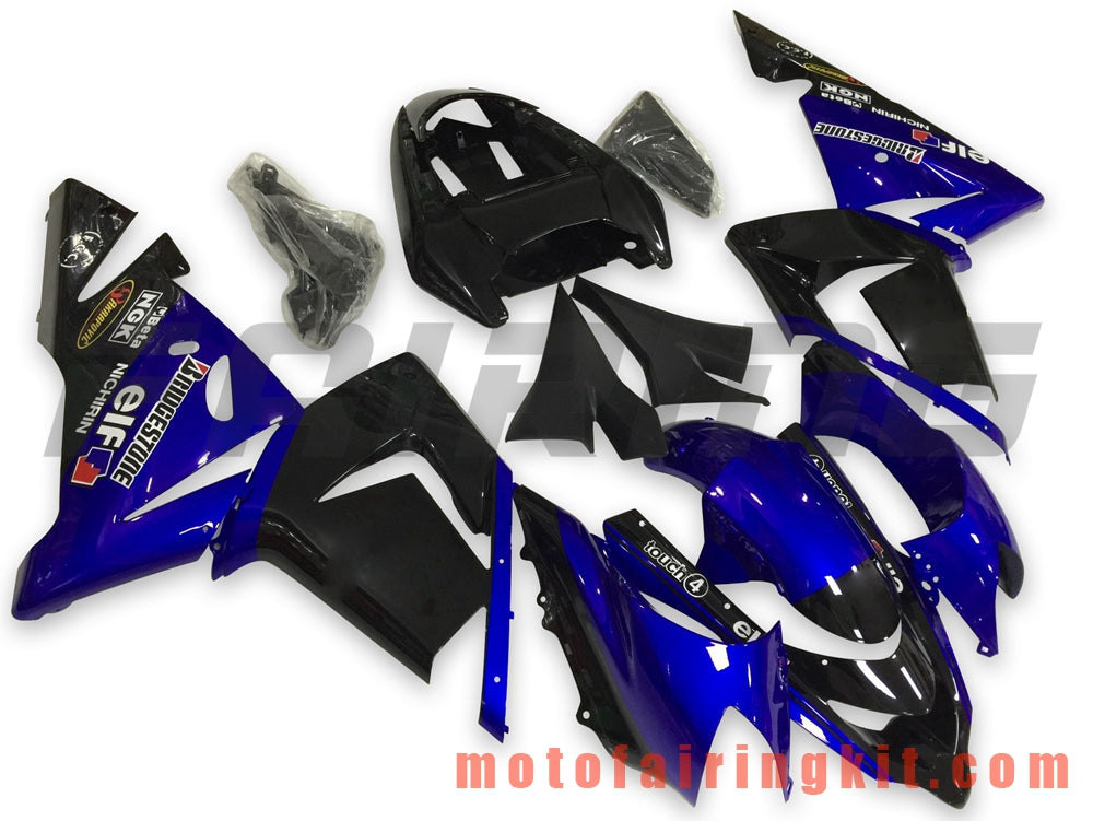 Fairing Kits Fit for ZX-10R ZX10R 2004 2005 ZX-10R ZX10R 04 05 Plastic ABS Injection Mold Complete Motorcycle Body Aftermarket Bodywork Frame (Blue & Black) B050