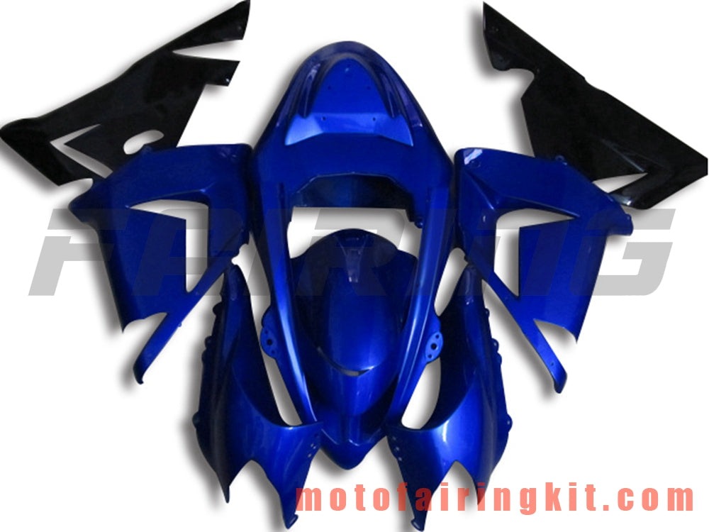 Fairing Kits Fit for ZX-10R ZX10R 2004 2005 ZX-10R ZX10R 04 05 Plastic ABS Injection Mold Complete Motorcycle Body Aftermarket Bodywork Frame (Blue & Black) B051