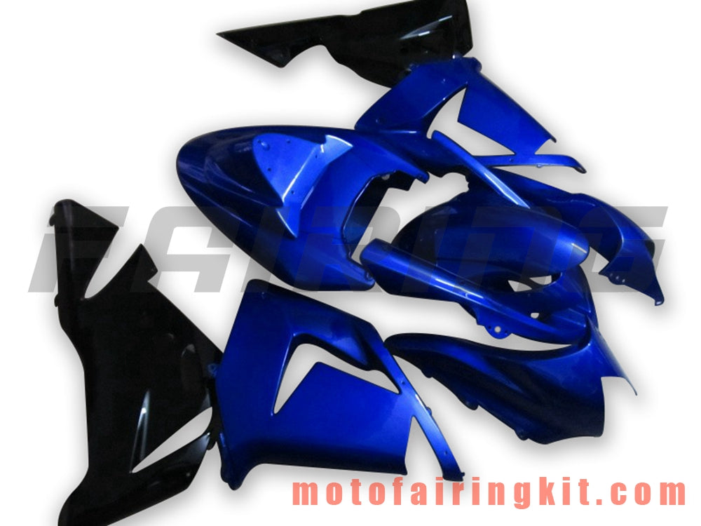 Fairing Kits Fit for ZX-10R ZX10R 2004 2005 ZX-10R ZX10R 04 05 Plastic ABS Injection Mold Complete Motorcycle Body Aftermarket Bodywork Frame (Blue & Black) B051