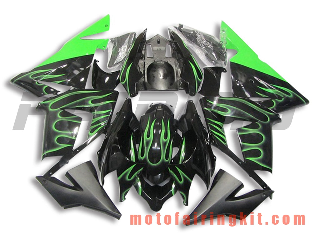 Kits de carenado aptos para ZX-10R ZX10R 2004 2005 ZX-10R ZX10R 04 05 Molde de inyección de plástico ABS Carrocería completa para motocicleta Marco de carrocería de posventa (negro y verde) B053