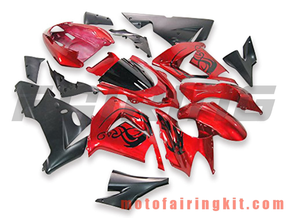 Kits de carenado aptos para ZX-10R ZX10R 2004 2005 ZX-10R ZX10R 04 05 Molde de inyección de plástico ABS Carrocería completa para motocicleta Marco de carrocería de posventa (rojo y negro) B060