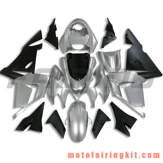 Fairing Kits Fit for ZX-10R ZX10R 2004 2005 ZX-10R ZX10R 04 05 Plastic ABS Injection Mold Complete Motorcycle Body Aftermarket Bodywork Frame (Silver & Black) B061