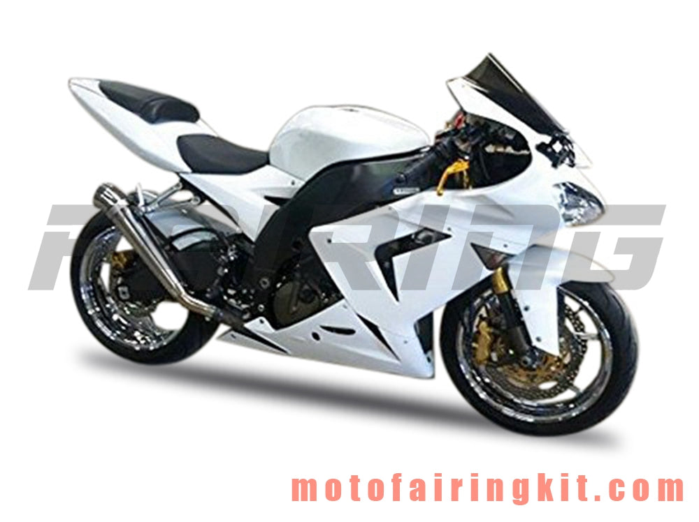 フェアリングキット ZX-10R ZX10R 2004 2005 ZX-10R ZX10R 04 05 プラスチック ABS 射出成型 完全なオートバイ車体 アフターマーケット車体フレーム (ホワイト) B063