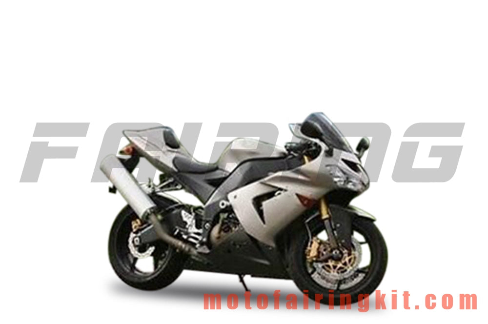 Fairing Kits Fit for ZX-10R ZX10R 2004 2005 ZX-10R ZX10R 04 05 Plastic ABS Injection Mold Complete Motorcycle Body Aftermarket Bodywork Frame (Silver & Black) B065